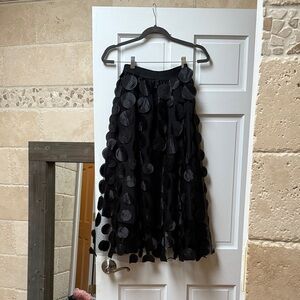 Elegant Black A-Line Skirt with Textured Accents